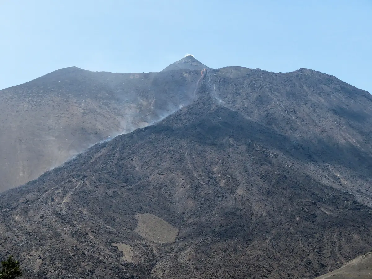The dark cone of Pacaya volcano
